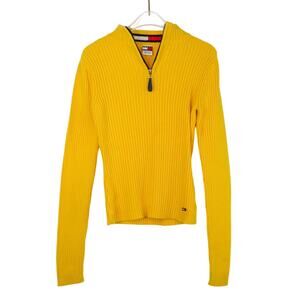 Y2k Vintage Tommy Hilfiger Tommy Jeans Yellow Classic Knit Sweater Medium